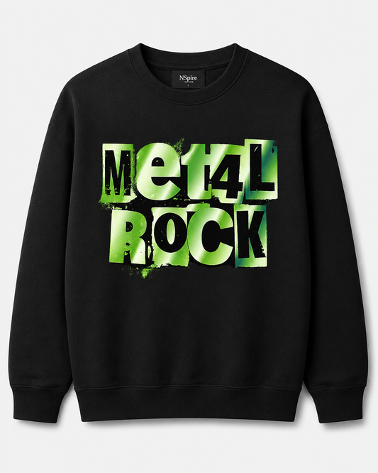 Metal Rock Graphic Sweatshirt – Black