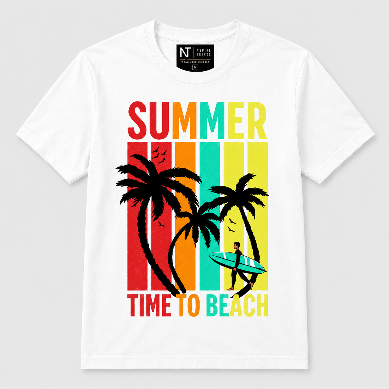Summer Time to Beach – Tropical Graphic T-Shirt