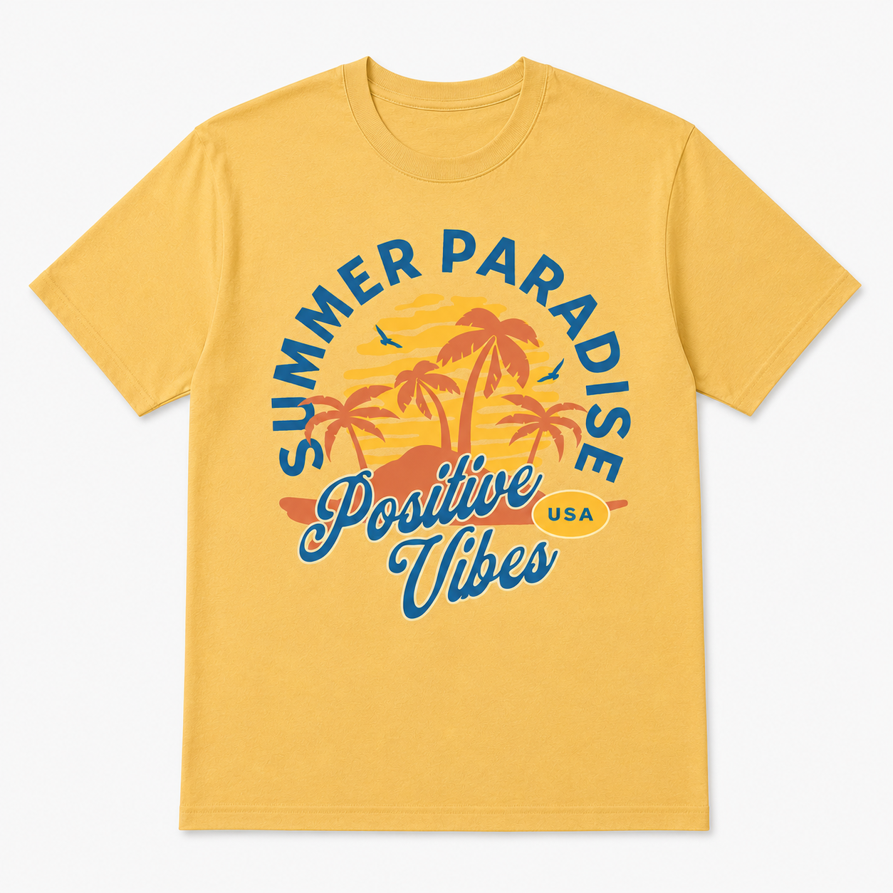 Summer Paradise Positive Vibes Graphic T-Shirt