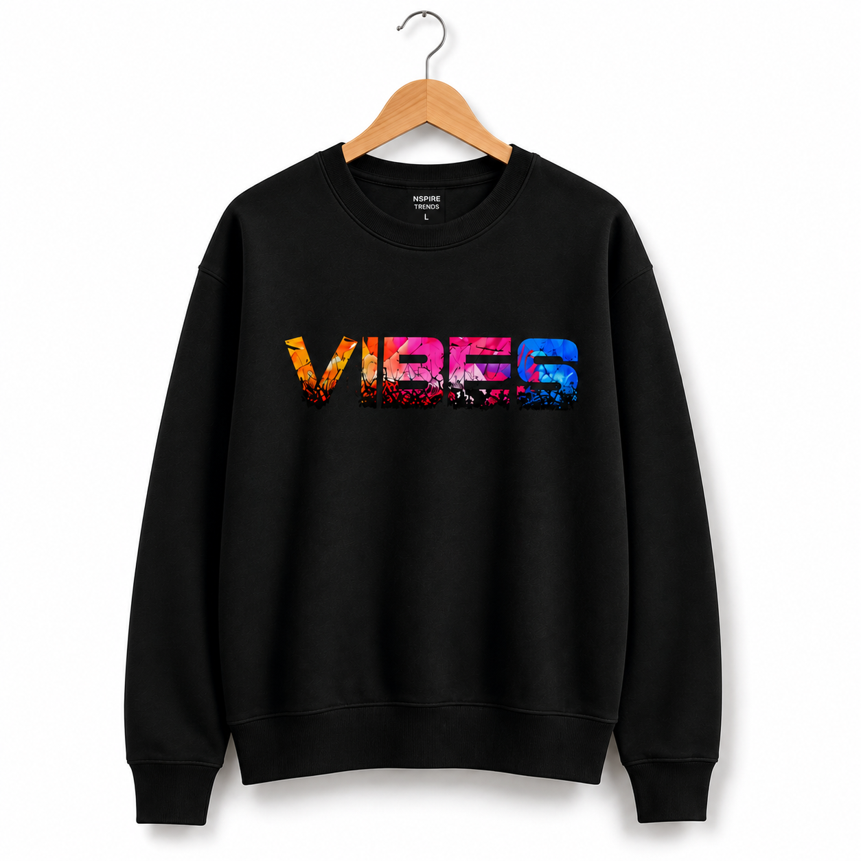 Positive Vibes Graphic Sweatshirt – Black
