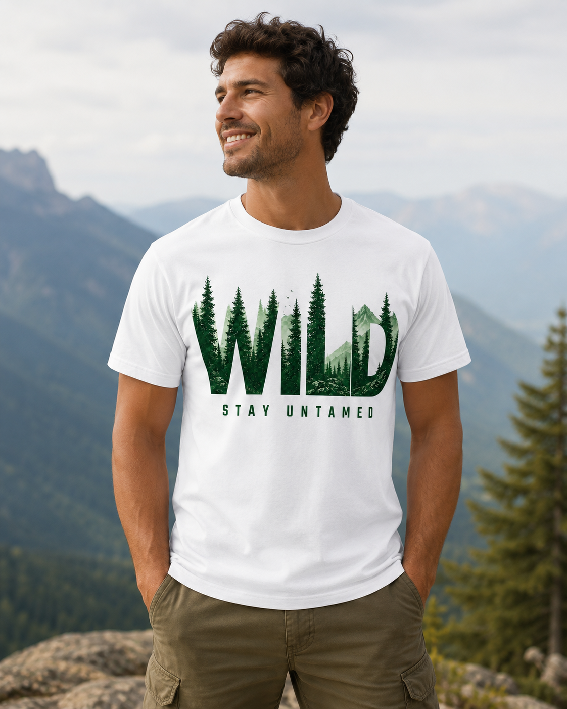 WILD Stay Untamed Graphic T-Shirt – White