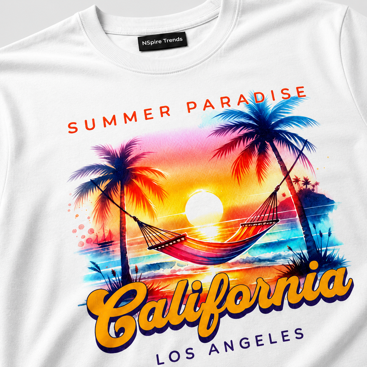 California Summer Paradise Graphic T-Shirt