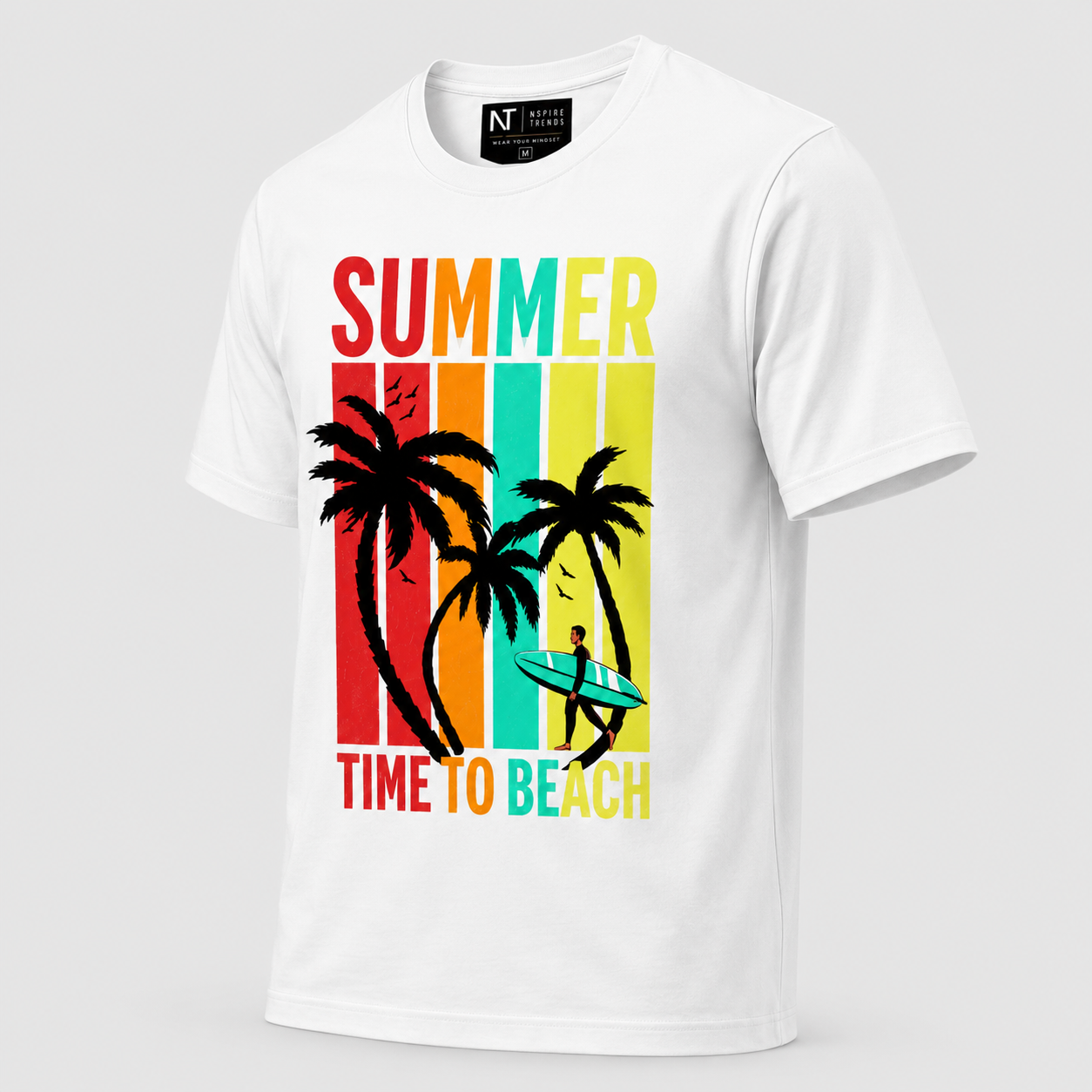 Summer Time to Beach – Tropical Graphic T-Shirt