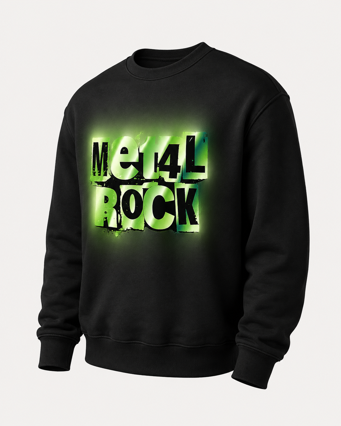 Metal Rock Graphic Sweatshirt – Black