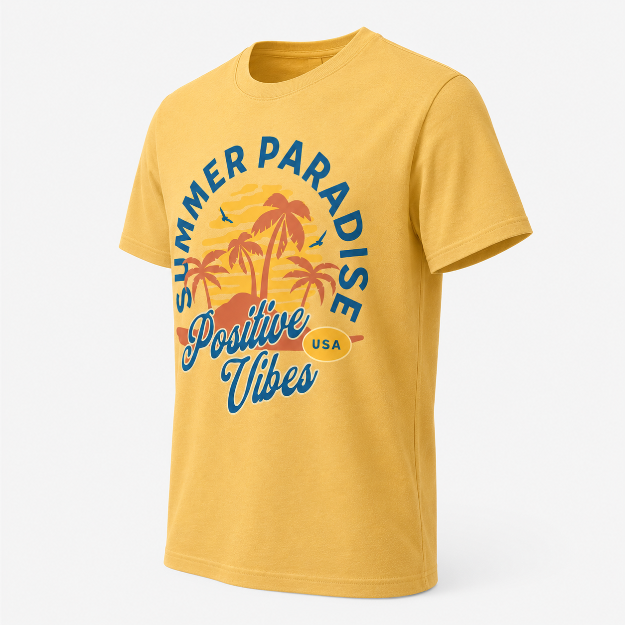 Summer Paradise Positive Vibes Graphic T-Shirt