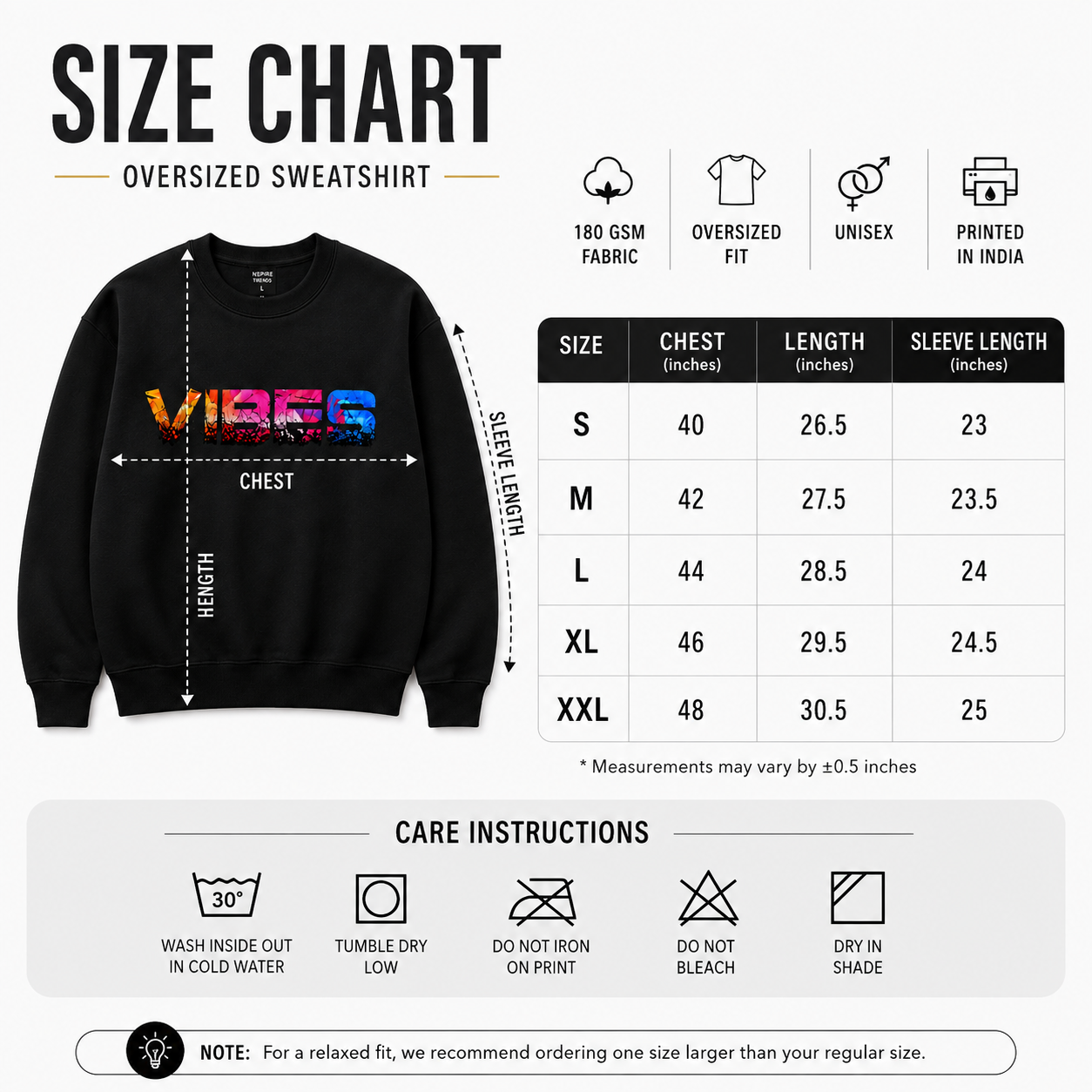 Positive Vibes Graphic Sweatshirt – Black