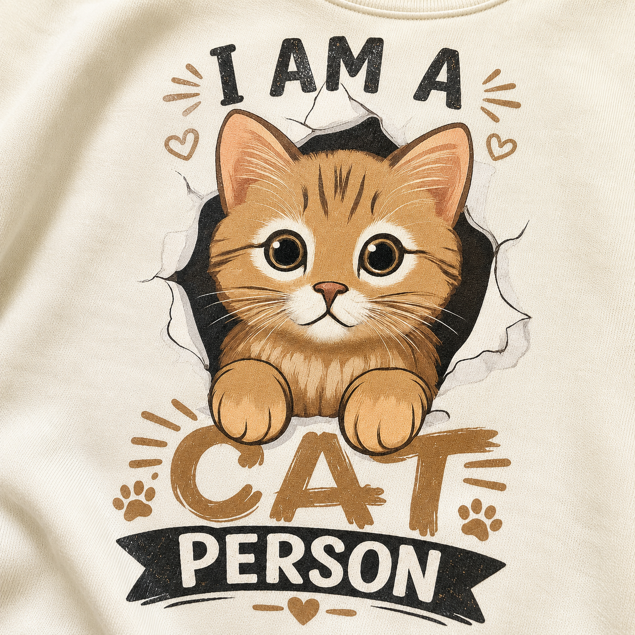 I Am A Cat Person Sweatshirt – Off-White